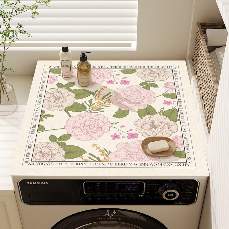 滚筒洗衣机盖垫皮革防尘垫烘干机防晒罩垫布冰箱防尘盖布台面垫子