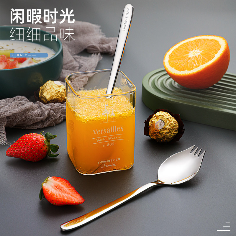 304不锈钢两用叉勺一体勺子沙拉勺长柄创意吃面甜品水果叉子餐具,餐饮具,西餐餐叉,淘宝优惠券,粉丝福利购,淘宝优惠卷