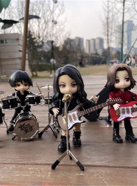 迷你架子鼓模型摆件电吉他古典吉他民谣吉他电子琴家装饰生日礼物