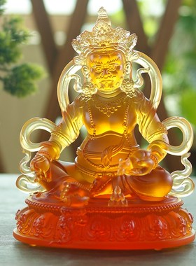黑财神佛像摆件家居供奉摆件五姓财神琉璃佛像桌面摆件黄财神水供