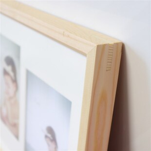 新中式实木长相框7寸六连框卡纸相框挂墙韩式宝宝照婚照竖版清新