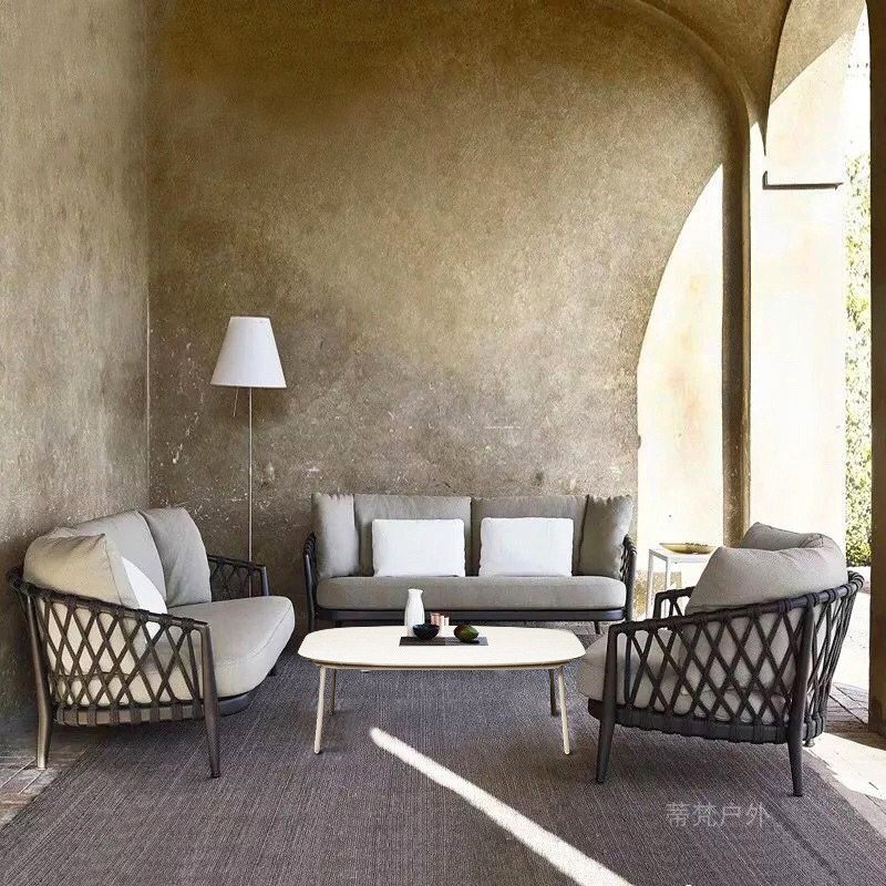 北欧户外沙发庭院民宿设计师样板房客厅家具花园休闲区外摆餐桌椅