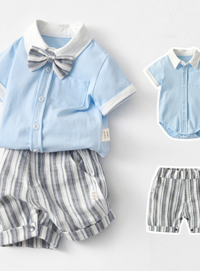 儿童姐弟装夏天套装一周岁龙凤胎宝宝衣服纯棉短袖夏装婴幼儿外穿