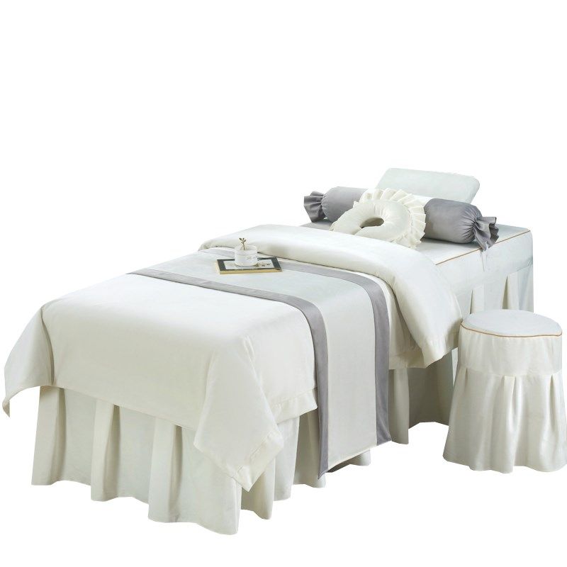 高端加厚绒美容床罩四件套简约北欧美容院专用头疗按摩床套纯白色,床上用品,床罩,淘宝优惠券,粉丝福利购,淘宝优惠卷