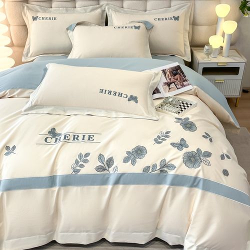 轻奢100支长绒棉纯棉四件套高级感全棉被套床单四季通用床上用品