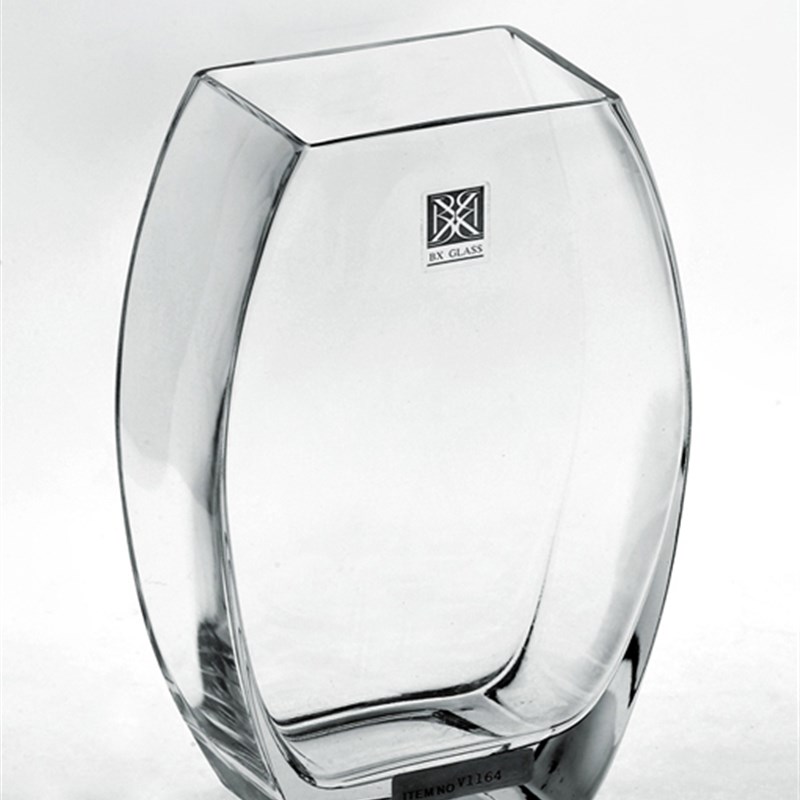 透明玻璃花瓶摆件扁花器水培器皿餐桌皿简约欧式客厅卧室样板房
