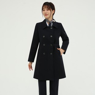 中国移动毛呢大衣工作服女2024新款营业厅工装制服营业员冬装外套