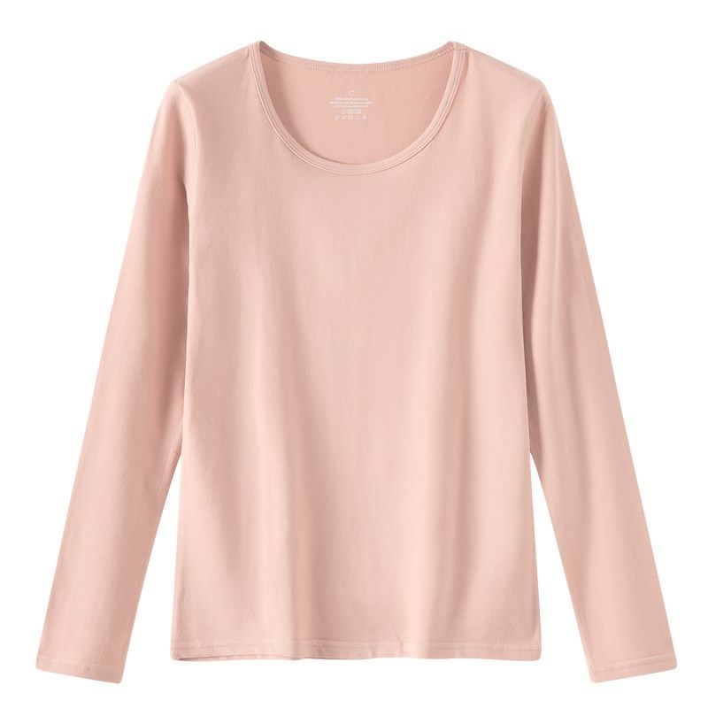 白色打底衫女秋衣内搭2023秋冬基础款圆领长袖t恤修身纯棉上衣服