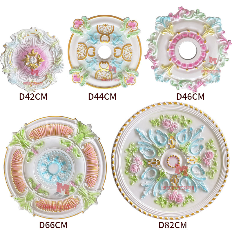 Pu灯盘欧式吊顶灯池仿石膏圆形灯座天花板装饰线法式穹顶棚顶圆盘,基础建材,相框线条,淘宝优惠券,粉丝福利购,淘宝优惠卷