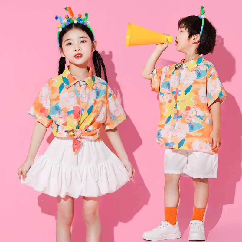 六一儿童表演服幼儿园班服毕业舞蹈服男女童大合唱朗诵衬衫演出服