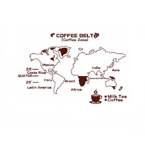 3d立体咖啡地图亚克力墙贴奶茶店咖啡厅公司休息区墙壁装饰文化墙