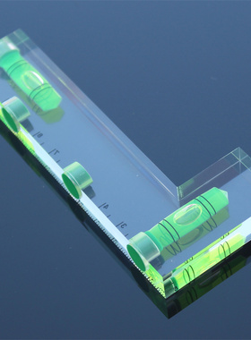 全透明水平仪带强磁性L型水平尺双向磁铁绿色水平泡珠120x51x13mm