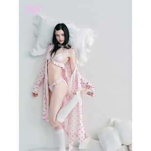 缎面提花内衣 套装 文胸套装 文胸内裤 无钢圈承托小胸小码 RIFI