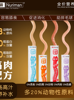 纽瑞曼猫条猫咪补水湿粮软粮多口味鲜肉原汤高汁营养补充鲜肉湿粮