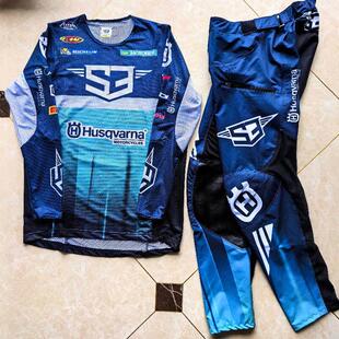 2024husqvarna越野摩托车骑行服套装赛车服防摔赛车服透气衣