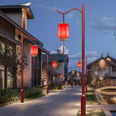 古典红灯笼高杆灯庭院灯中式景观灯民宿国潮风文旅街区风景区道路