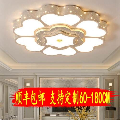 2025年新款客厅灯大灯简约现代圆形大厅灯大尺寸花朵led吸顶灯具