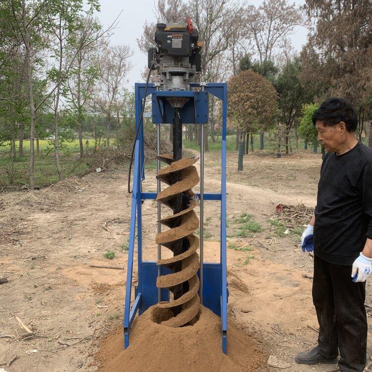 山坡地光伏钻孔机茶园小蜜蜂引孔打洞机斜坡灌注桩挖孔打电线杆坑
