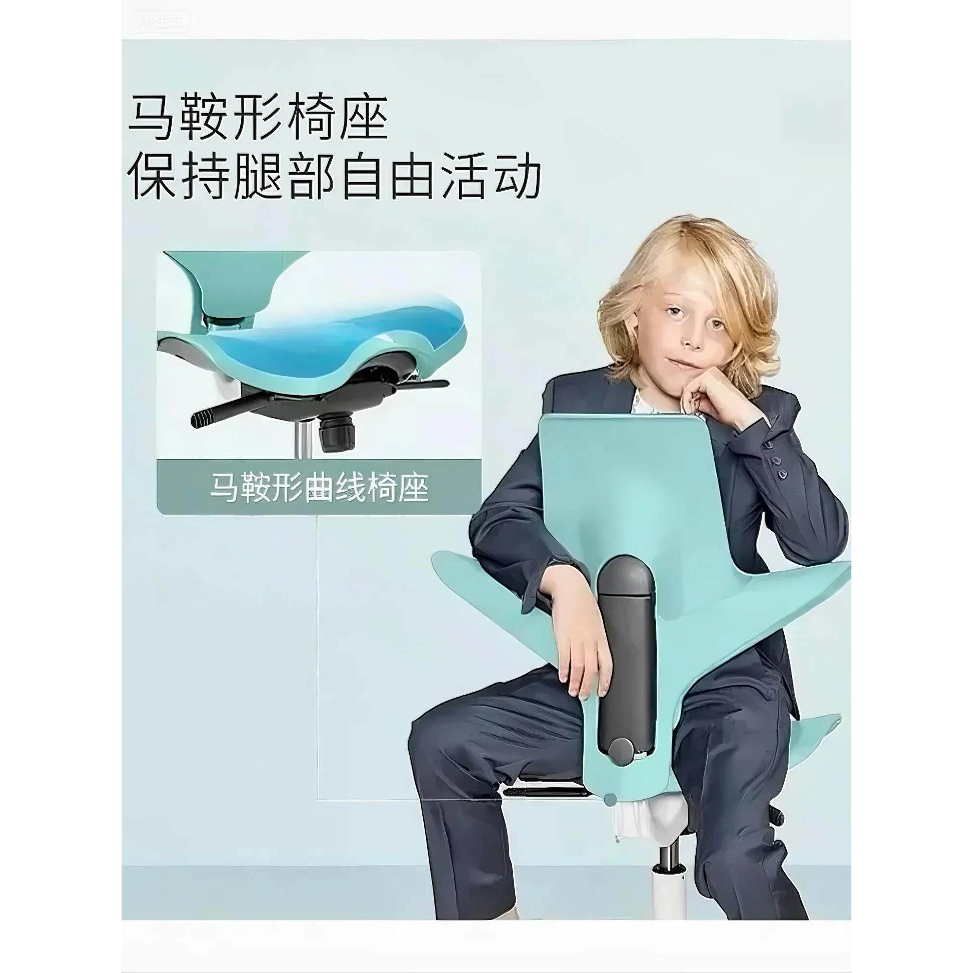 骑马椅儿童学习椅写字椅 中小学生书桌椅子可升降骑马椅电脑椅