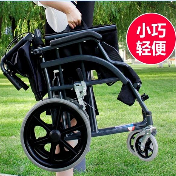 轻便折叠三轮轮椅车 老年人专用代步车 可拆卸脚踏简易手推轮椅