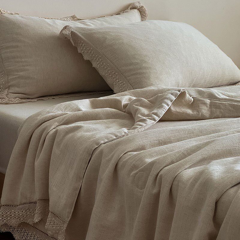 日式侘寂棉麻夏凉被四件套夏被亲肤透气可水洗机洗空调被被子被芯,床上用品,化纤被,淘宝优惠券,粉丝福利购,淘宝优惠卷