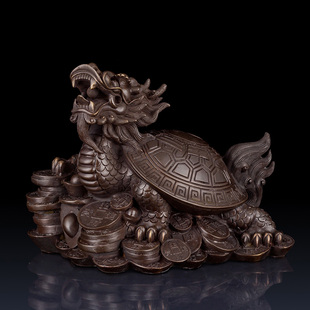 纯铜八卦龙龟摆件铜制龙龟办公室家居装饰品龙头龟工艺品客厅摆件