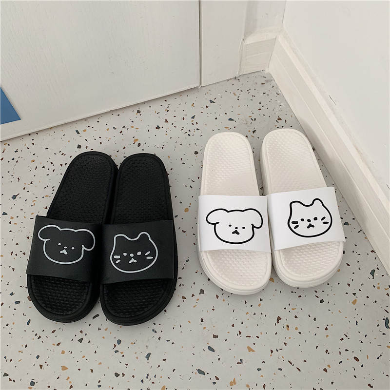 凉拖鞋女夏韩版情侣卡通厚底外穿室内居家用休闲防滑软底凉拖鞋男