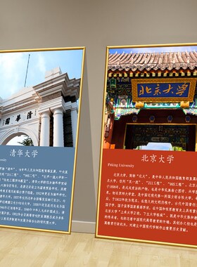 中国十大名校目标墙贴大学励志海报挂图墙面装饰贴纸激励宣传壁画