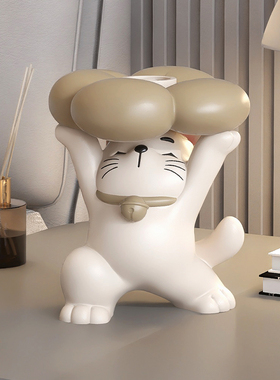 奶油风招财猫摆件高级感小众轻奢装饰店铺前台收银台开业礼物乔迁
