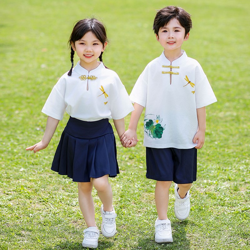 男童幼儿园班服校服园服夏季女童幼儿园演出服儿童中式表演服套装