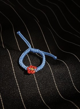 小众设计感编制绳戒指女简约百搭时尚气质食指戒开口可调节指环潮