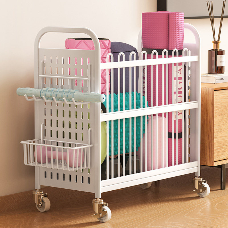 瑜伽垫收纳筐家用带轮运动装备健身器材收纳篮放哑铃窄夹缝置物架,收纳整理,运动器材收纳用具,淘宝优惠券,粉丝福利购,淘宝优惠卷