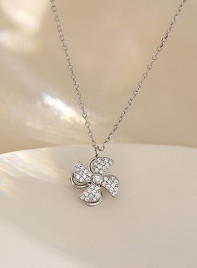 会旋转的风车项链女轻奢小众设计感高级锁骨链2023年新款轻奢精致