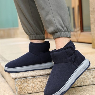 中老年人保暖棉拖鞋高包跟男女款冬季加厚防滑居家棉鞋爸爸妈妈鞋