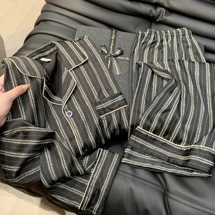 睡衣春秋季 丝绸家居服套装 冰丝长袖 奢华2025年新款 高级感薄款 男士