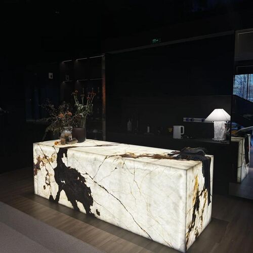 压克力灯箱高级岛台餐桌吧台接待前台美容院装饰接待台收银柜台