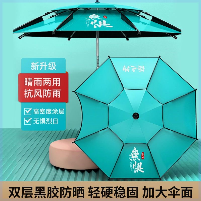 佳之钓大钓伞2023新款加厚黑胶钓鱼专用伞拐杖伞防晒防暴雨遮阳伞图片