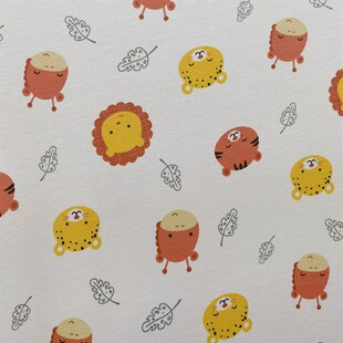 版权花型 A类棉毛布印花针织双面布  婴童爬服乳胶枕套布料全棉