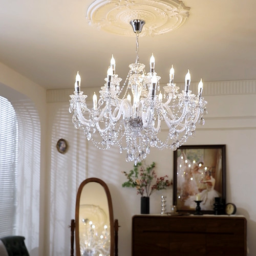 法式轻奢水晶吊灯复古客厅灯餐厅灯别墅大气中山灯具全屋2024新款