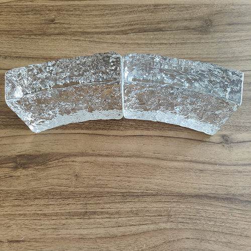双面冰晶热弯玻璃砖彩色弧形水晶砖隔断墙景观墙吧台半透明圆包厢