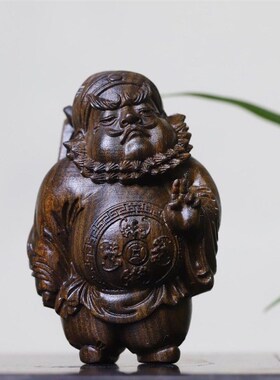 芽庄沉香木雕刻钟馗文玩手把件家居装饰品桌面工艺品摆件汽车挂件