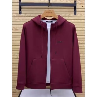 春秋男运动休闲外套时尚百搭丝光珠地棉纯色青年宽松连帽上衣夹克