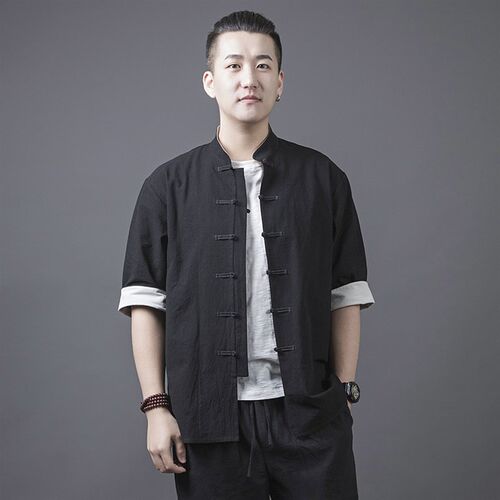 唐装男中山装汉服复古马褂中国风男装青年外套国夏季中式潮民国