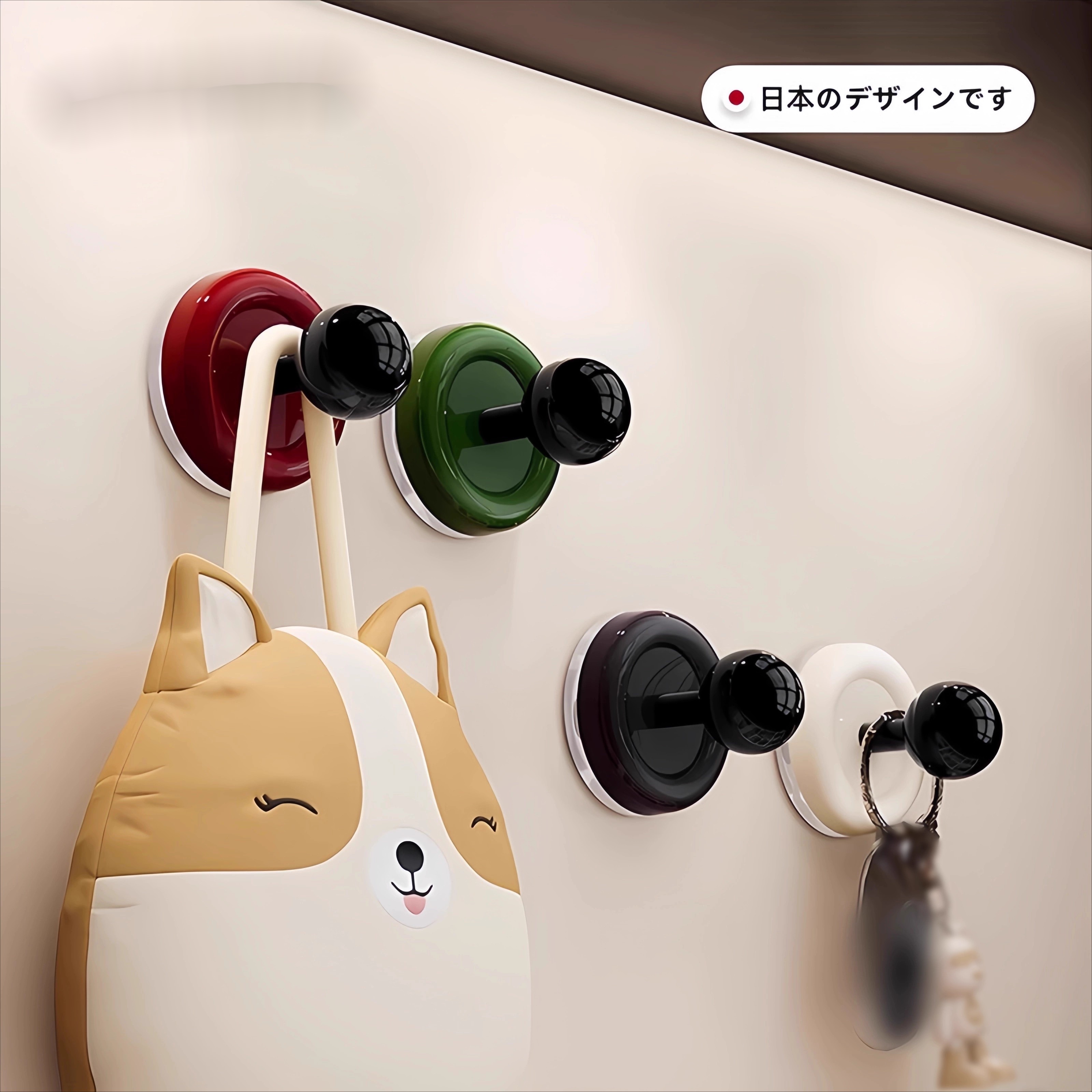 被这个挂钩拿捏了！中古风吸盘挂钩门后衣帽免打孔无痕毛巾粘钩