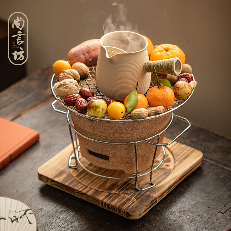 尚言坊围炉煮茶烤火炉室内全煮茶壶一室外红泥炭火炉图片