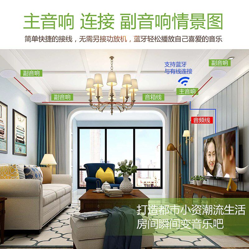 丹麦博士冲击波音效吸顶音响店铺环绕嵌入喇叭吊顶吸顶音