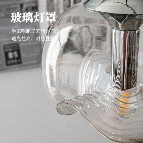 zoy佐夕包豪斯过道银色小吊灯玻璃极简设计师玄关走廊衣帽间灯具