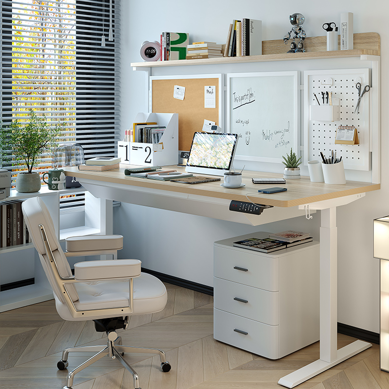 电脑桌家用儿童学习书桌中小学生转角电动升降桌学生书桌椅装