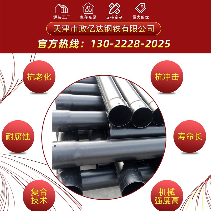 DN200nhap热浸塑钢管dfbp电力涂塑钢管市政工程标配各种厚度定制