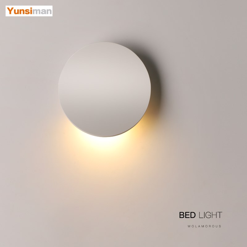 韵丝蔓创意LED壁灯简约现代圆形阳台玄关电视背景墙中山卧室灯具
